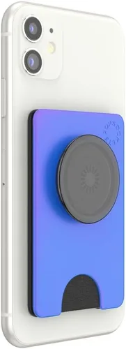 Vista 2 de Cartera para teléfono PopSockets con agarre expandible para teléfono, tarjetero para teléfono, PopWallet sólido - Neo Noir