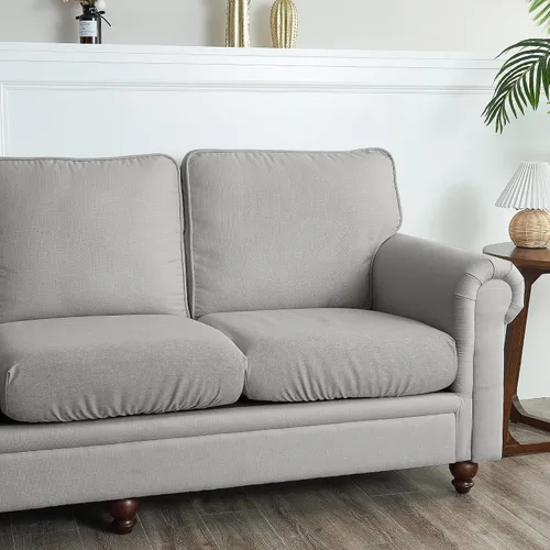Vista 2 de StangH Funda de cojín gris para sofá – Fundas de sofá de lino duraderas para exteriores que no forman bolitas para patio de dos plazas interiores