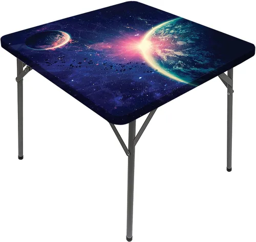Vista 22 de Mantel cuadrado con diseño de galaxia y espiral, diseño de planeta y espiral, para mesa de 24 x 24 pulgadas, para restaurantes, picnic, patio