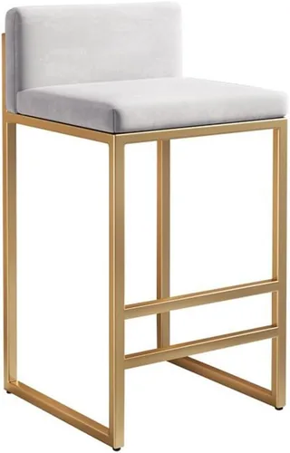 Vista 11 de GIZNXBA Taburetes de bar sin brazos de 25.6 pulgadas para encimera de cocina con respaldo, taburetes de bar tapizados modernos de terciopelo, /blanco