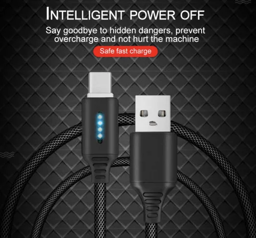 Vista 6 de Cable de carga LED inteligente USB-C de 9 pies para iPhone Access Mophie Battery Cases en X,XR XS 10, 11 teléfonos celulares