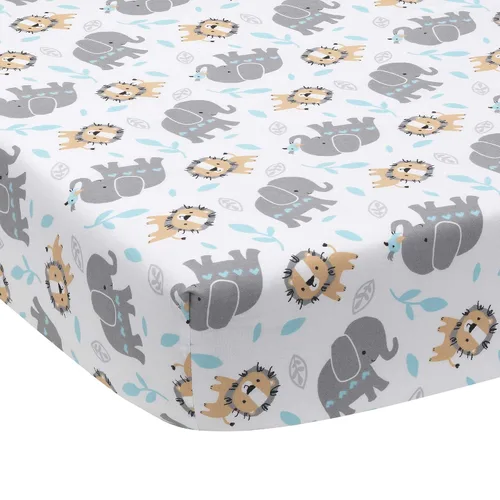Vista 4 de Bedtime Originals Jungle Fun - Juego de ropa de cama para cuna, 3 piezas, azul/gris (paquete de 1)