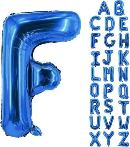 Vista 72 de Globos de letras azules de 40 pulgadas, globo grande del alfabeto de aluminio de Mylar para decoración de cumpleaños, boda, aniversario, graduación