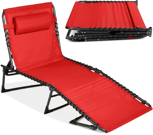 Vista 16 de Best Choice Products - Tumbona para patio reclinable, plegable, portátil para exteriores, con 8 posiciones, asas, capacidad de 300 libras
