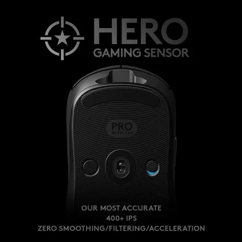 Vista 4 de Logitech G Pro - Mouse inalámbrico para juegos con rendimiento de grado de eSports, ergonómico ambidiestro, 4-8 botones programables y sensor HERO