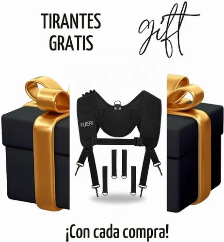 Vista 5 de Cinturón de herramientas de cuero chocolate para hombres con funda de doble martillo, viene con bolsas de herramientas, cinturón no acolchado