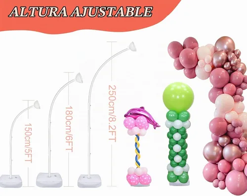 Vista 6 de Soporte de arco de medio globo con base de 8.2 pies y 6 pies, soportes para Kit de soporte para arco de globos mejorado, base resistente, fácil