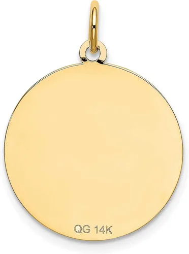 Vista 4 de 14k oro amarillo Shih Tzu palabras e imagen de perro en disco redondo encanto 1024in x 0787in