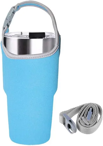 Vista 4 de Soporte para vasos de 30 onzas, funda para vaso con asa de transporte, bolsa de neopreno para botella de agua para YETI Rambler - Paquete de 3