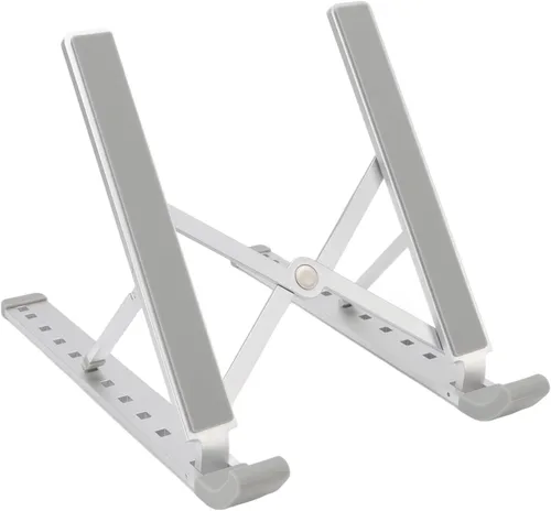 Vista 4 de Luqeeg Soporte para laptop para escritorio, soporte ergonómico ajustable de aluminio portátil para laptop, soporte plegable para computadora