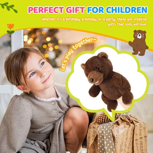 Vista 6 de Marionetas de Mano de Animales de 11 Pulgadas Safari Selva Zoológico Bosque Títere Selva Tropical Pastizales Animales Juego de Roles para Niños