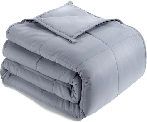 Vista 13 de Lofus Manta pesada para adultos (15 libras, 48 x 72 pulgadas), manta pesada lavable a máquina, mantas suaves con peso para aliviar el estrés y Negro