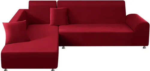 Vista 8 de Fundas de Sofá Seccional 2 Piezas Fundas Elásticas para Sofá Funda Deslizable en Forma de L para Sofá Chaise Funda Protectora de Muebles para Niños