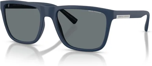 Vista 8 de Armani Exchange AX4080S - Gafas de sol cuadradas para hombre + paquete con kit de lentes de accesorios Negro mate/gris claro espejo negro