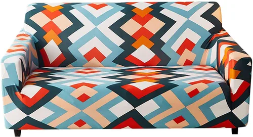 Vista 17 de MBROS Funda de sofá de alta elasticidad para sofá de 3 cojines, funda de sofá estampada de poliéster y elastano, protector de muebles para sala de G