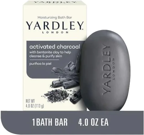 Vista 4 de Yardley - Barra de baño de carbón activado, 4 onzas, paquete de 3