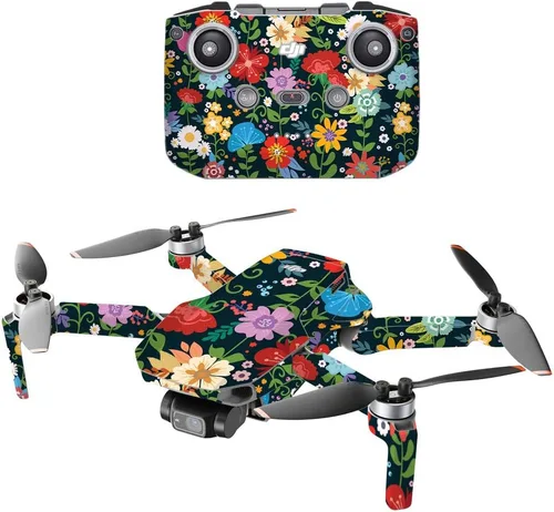 Vista 17 de MightySkins - Compatible con DJI Mini 2 Dron portátil - Blue Petals Funda protectora de vinilo duradera y única Fácil de aplicar, quitar