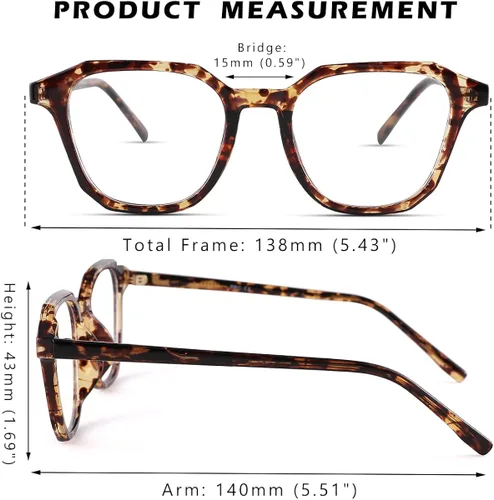 Vista 3 de Gafas transparentes vintage para mujeres y hombres con marco cuadrado lindo anteojos falsos sin receta