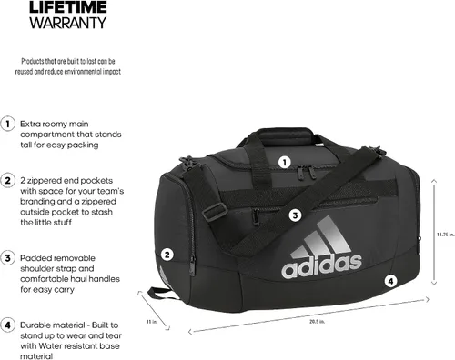 Vista 2 de adidas Defender 4 - Bolsa de lona pequeña, Negro, talla única