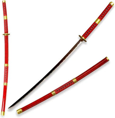 Vista 24 de 41 inches & 51inchs Zoro Katana Real Metal Anime Cosplay Sword, Stainless Steel,Yama Enma/Trafalgar Law/Luffy Kitetsu/shusui/wado ichimonji