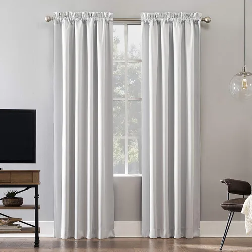 Vista 25 de Sun Zero Oslo Panel de cortina de calidad de teatro con bolsillo para varilla totalmente opaca, 52 x 63 pulgadas, negro