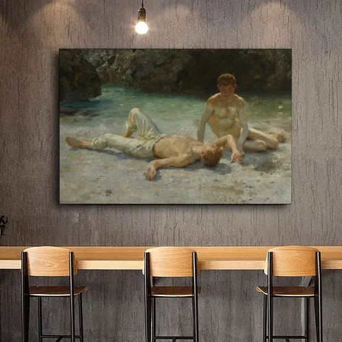 Vista 3 de 43 impresiones de niños por Henry Scott Tuke Noonday Heat Poster Pintura decorativa lienzo arte de pared póster de sala de estar, dormitorio
