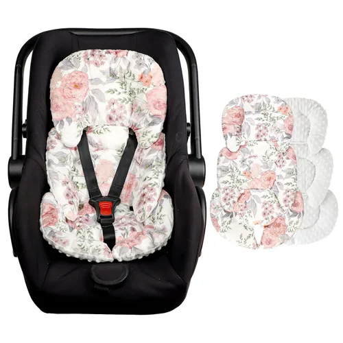 Vista 9 de Soporte floral para la cabeza y el cuerpo del asiento de automóvil, inserto reversible 2 en 1, cojín suave para asiento de automóvil, cochecito