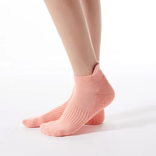Vista 11 de Calcetines de yoga con dedos de pilates con empuñaduras para mujer, antideslizantes, acolchados, florales, calcetines tobilleros para baile de ballet