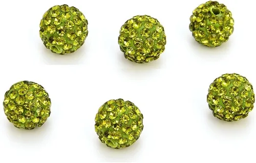 Vista 13 de 100 piezas Adabele Grado A Cuentas sueltas con cristal de 10 mm, diseño de atrapasueños con diamantes de imitación, bola de discoteca de arcilla