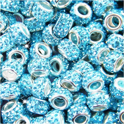Vista 40 de 60 Piezas Cuentas Espaciadoras de Diamantes de Imitación con Agujero Grande Cuentas Espaciadoras Negras Europeas para Manualidades Cuentas Grandes