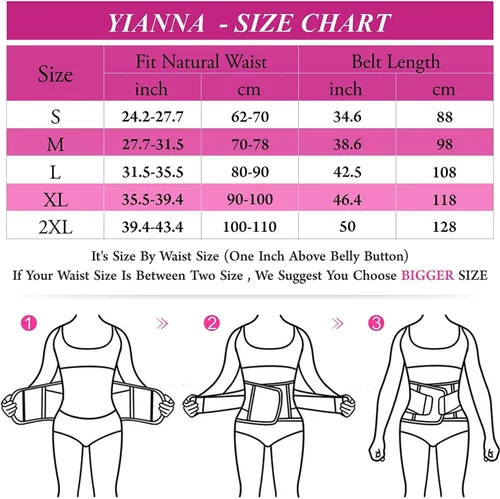 Vista 6 de YIANNA Waist Trainer Belt for Women Waist Trimmer Weight Loss Workout Fitness Back Support Belts