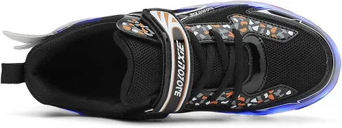 Vista 4 de Zapatos con ruedas para niños 4 ruedas mejoradas, modelo 16 LED, recargable, colorido, para niñas, niños, tenis retráctiles, zapatos de skate