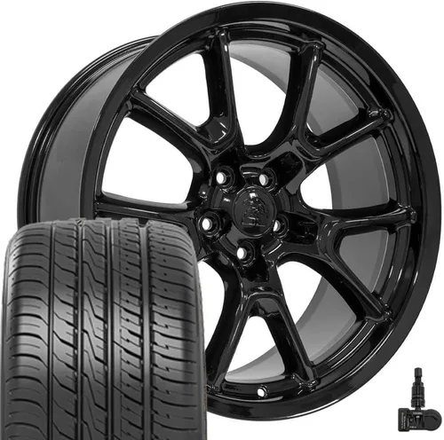 Vista 8 de OE Wheels DG21 20x9 Set(4) Black 5x115 & Ironman Tires & TPMS