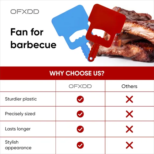 Vista 5 de Ventilador de mano para barbacoa, ventilador manual para parrilla, herramienta de soporte de plástico para llamas, ventilador de mano para barbacoa