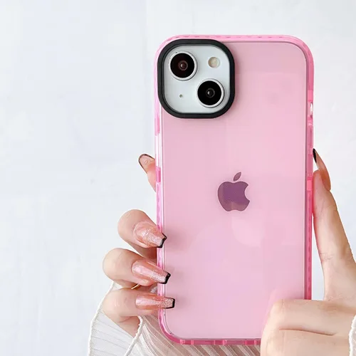 Vista 11 de FABSPARK Para iPhone 16,Neon Clear Bumper Case,Negro