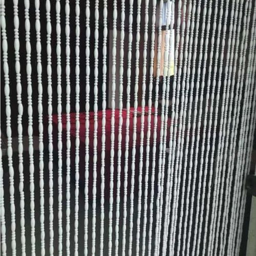 Vista 4 de Cortinas de madera con cuentas de madera, separador de habitación para puerta, cortinas de puerta con cuentas de madera, cortina de cuentas