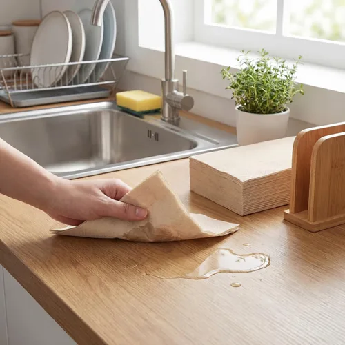 Vista 5 de WILLBOND 100 servilletas de papel desechables a granel, toallas de papel de bambú desechables para baño, servilletas ecológicas sin blanquear marrón