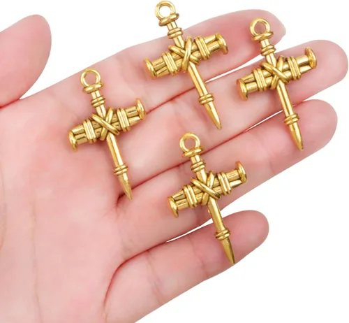 Vista 4 de 50 dijes de cruz de aleación religiosa cristiana Jesús Crucifijo Crucifijo, suministros de manualidades para manualidades, collares, pulseras