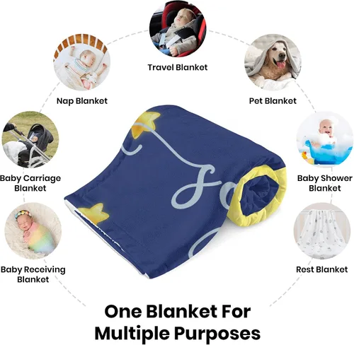 Vista 6 de Manta de bebé personalizada con nombre, manta personalizada de elefante para niña, regalos personalizados para baby girls, Navidad, Pascua
