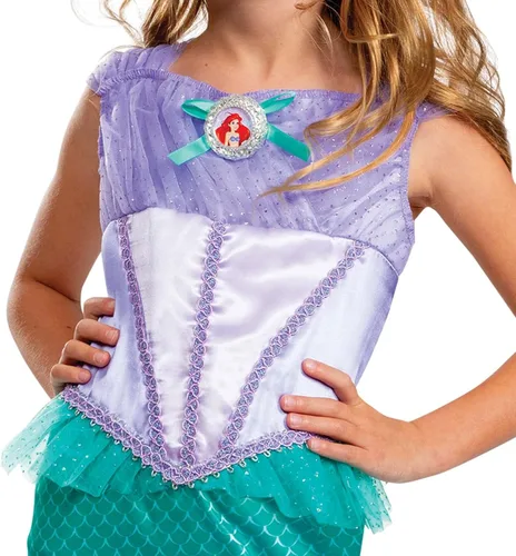 Vista 3 de Disfraz de Ariel para niñas, disfraz oficial de Disney The Little Mermaid Ariel