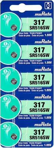 Vista 8 de Murata 317 SR516SW Batería 1.55V Celda de botón de reloj de óxido de plata - Sustituye a Sony 317 (2 baterías)
