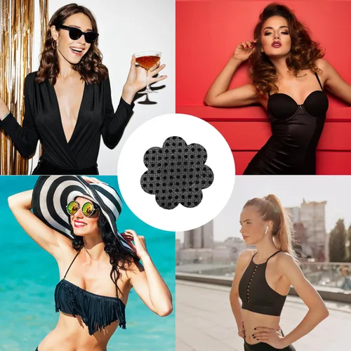 Vista 3 de Tripetals Glitters Pasties Halloween Decorations Rave Nipple Covers Stickers Rave Party Disposable Sticky Breast Petals