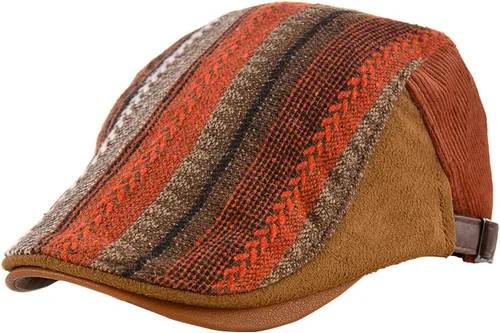 Vista 9 de M MOACC - Gorra de hombre de algodón ajustable con hebilla, boina, sombrero de periodista, gorro Cabbie Gatsby, gorras de conducción, gorras planas