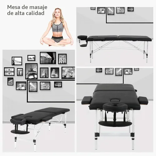 Vista 2 de PayLessHere Mesa de masaje, cama de masaje, cama de spa de 73 pulgadas, mesa de masaje de aluminio con funda de transporte para cara, altura