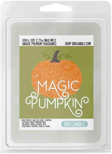 Vista 2 de Magic Pumpkin Wax Melts Dulce de Leche calabaza perfumada para el hogar y Halloween Paquete de 4 conchas, derrite cada cubo una y otra vez