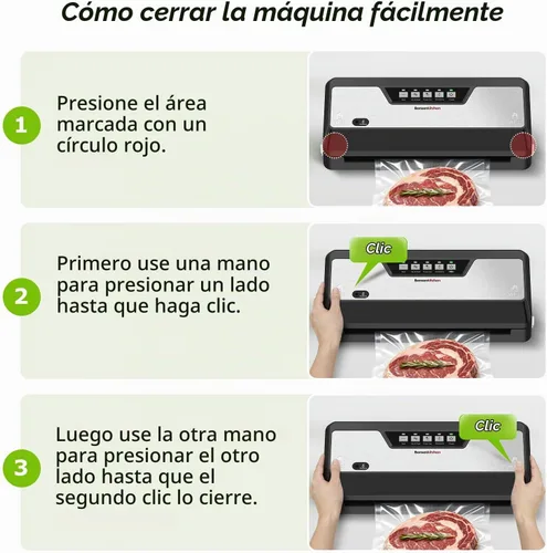 Vista 6 de Bonsenkitchen Máquina selladora al vacío,1 rollo y 5 bolsas precortadas