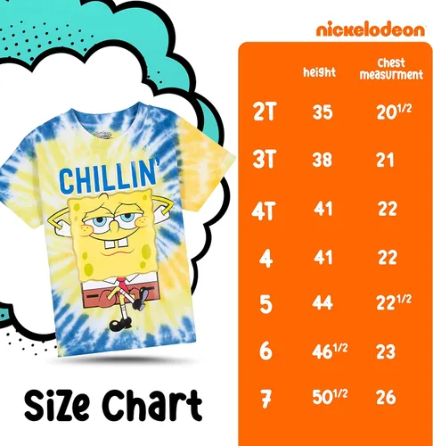 Vista 6 de Nickelodeon Spongebob or Rugrats 3 Pack Boy's Graphic Tees, Cute Short Sleeve T-Shirts for Boys Pack of 3