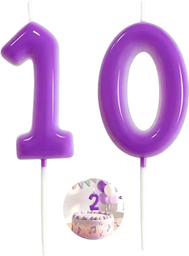 Vista 221 de Velas número 2 arcoíris con número 3D de feliz cumpleaños para decoración de fiesta de pastel de cumpleaños, suministros de celebración