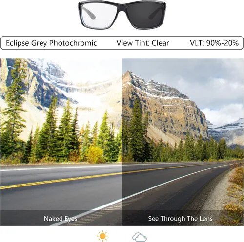 Vista 3 de Bowyer Lentes de repuesto para gafas Ray-Ban Meta (Gen 1/2/3) AI Eclipse Gris Fotocrómico Láser