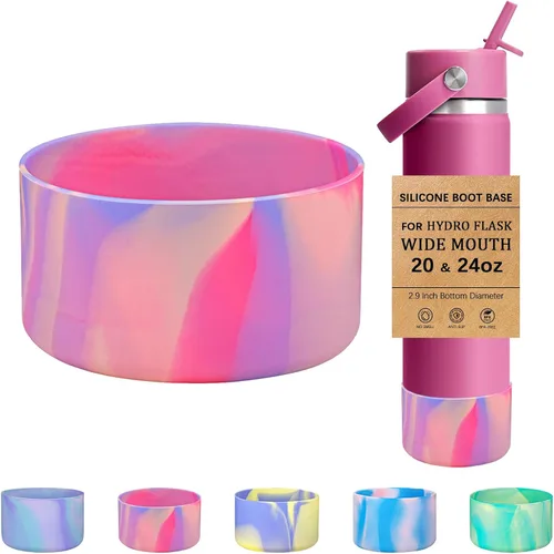 Vista 13 de HEYSKAY Funda Protectora de Silicona para Botellas de Agua Hydro Flask de Boca Ancha de 12oz 16oz 18oz 21oz 24oz Protector de Fondo y Otras Botellas
